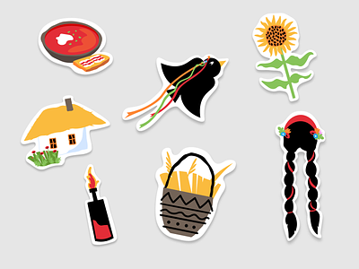 A small set of Ukrainian stickers. Check out the link 2d art design graphic design illustraion stickers ukraine