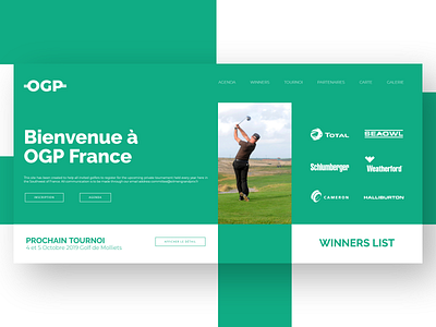 Oilmen Grand Prix design desktop flatdesign golf golf tournament homepage logo prototyping quentin laborde ui ux webdesign