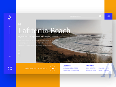 Atlas Travel beach design desktop flatdesign france homepage landscape logo prototyping surf travel ui ux webdesign