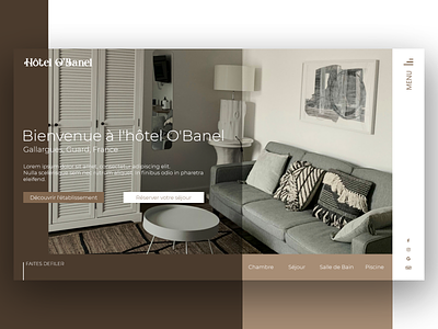 O'Banel Hotel design desktop flatdesign homepage hotel prototyping travel ui ux webdesign