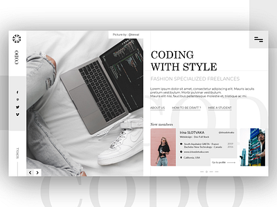 Codo Recruitment code design desktop development homepage hype hypebeast interface logo members platform recruitment style ui user user interface ux webdesign