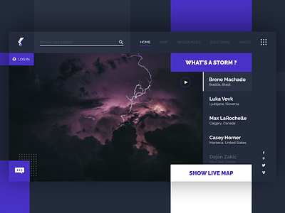 Storm Anticipation cloud dark design desktop flatdesign homepage logo prototyping purple storm ui uidesign ux uxdesign webdesign