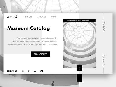Museum Catalog architecture catalog clean design desktop homepage museum prototyping simple strip ui ux web webconcept website