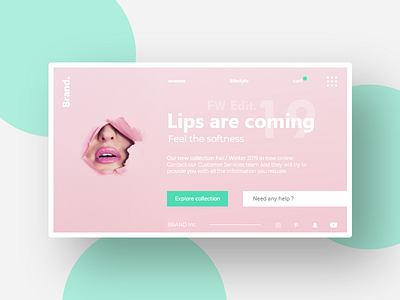 Lips are coming cosmetics design desktop ecommerce shop homepage lips logo marketplace pink shop ui userinterface ux
