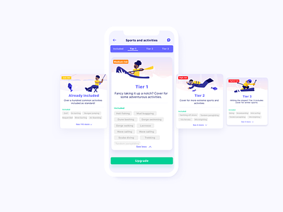 Choosing sports and activities animation app branding carousel control design engaging fintech insurance iphone mobile slider travel travel app ux