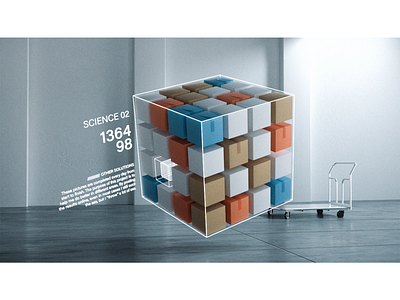 Cube warehouse 3d illustration logo 赛博朋克