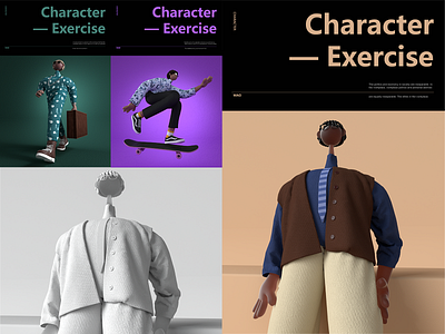 Character practice 3d character vector 数字艺术