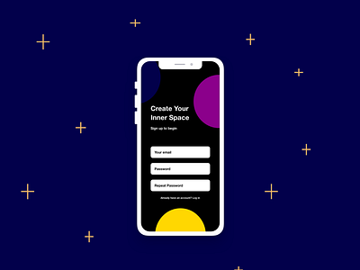 Create your inner space | Daily UI 1 app dailyui dailyui 001 design ui ux