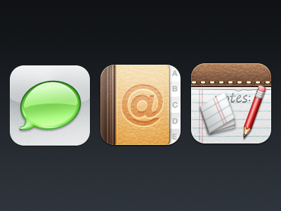 It Begins contacts iphone icons messages notes wip