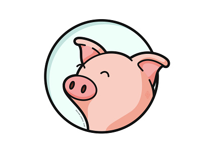 Pig portrait illustration illustrator pig piggy portrait vector