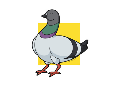 Happy pigeon illustration