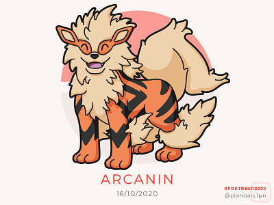 Arcanin / Arcanine - Poktober 2020 arcanin arcanine canine challenge chien dog draw drawing illustration illustrator october octobre pokemon pokemon art poktober poktober2020 seize sixteen sixteenth vector