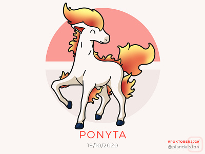 Ponyta - Poktober 2020 challenge cheval dessin draw drawing horse illustration illustrator nineteen nineteenth october octobre pokemon pokemon art poktober poktober2020 poney pony ponyta vector