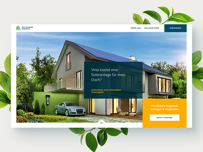 Selfmade Energy - landing page ecology green energy hero image landing page menu nature navigation pure energy renewable energy solar energy solar panels startup web web app web design