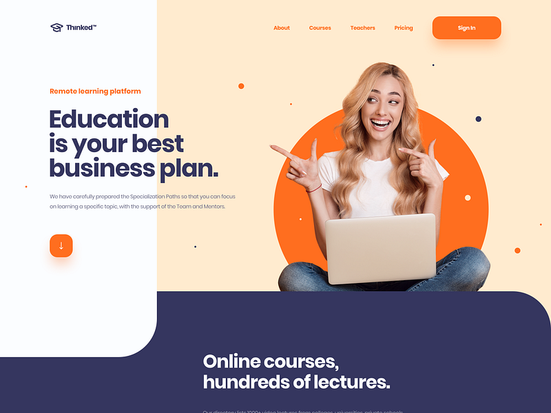 Online Courses - landing page by Merixstudio on Dribbble