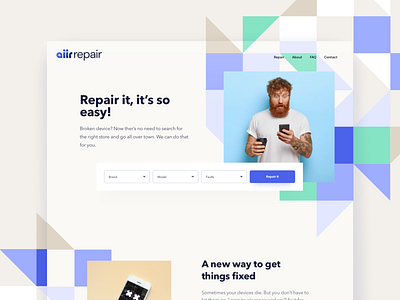 Aiirrepair - startup landing page