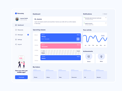Remotely - dashboard design concept by Merixstudio on Dribbble