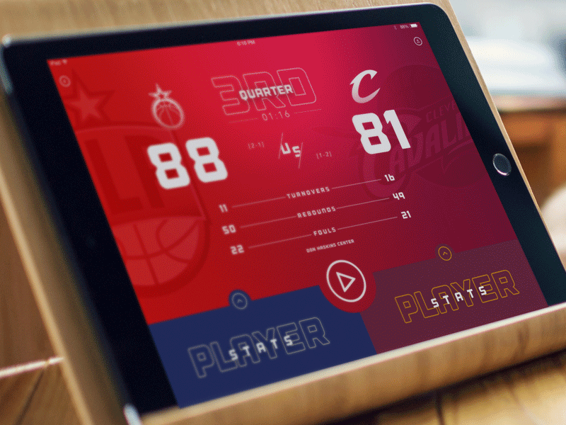El Paso Lone Stars - Game Tracker iPad Interface basketball game gif interface nba sports tracker ui web