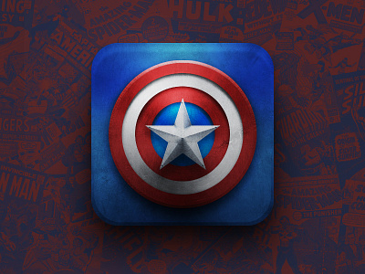 Captain America : App Icon america. comics app books captain hero icon logo marvel super ui