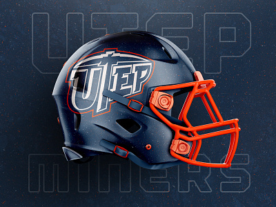 UTEP Blue Rush : Helmet Concept college color el paso football miners texas. sports utep