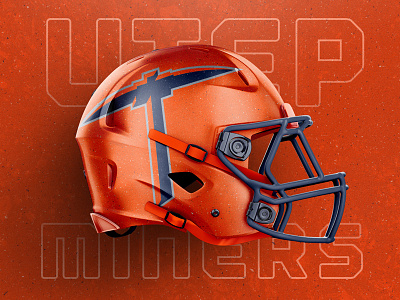 UTEP Orange Rush : Helmet Concept college color el paso football miners texas. sports utep