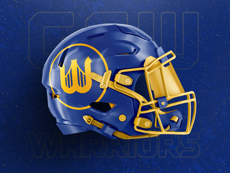 warriors football helmet