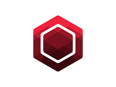 Hexagonal logo branding hexagon logo red