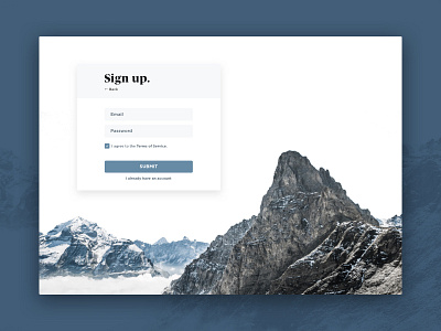 Daily UI #001 - Signup 001 challenge dailyui form login minimal mountain signup