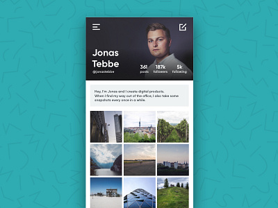 Daily UI #006 - User profile 006 app challenge dailyui photos profile user userprofile