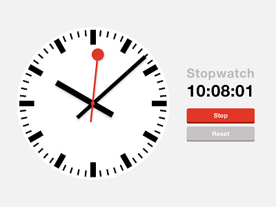 Daily UI #014 - Stopwatch/Countdown 014 challenge countdown daily dailyui minimal mondaine railway stopwatch swiss ui watch