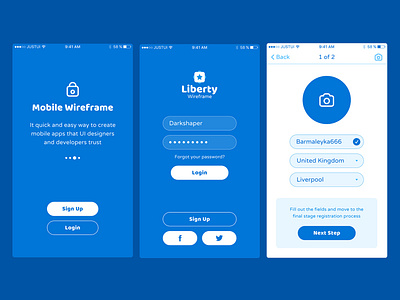 Project Liberty mobile app photoshop ui