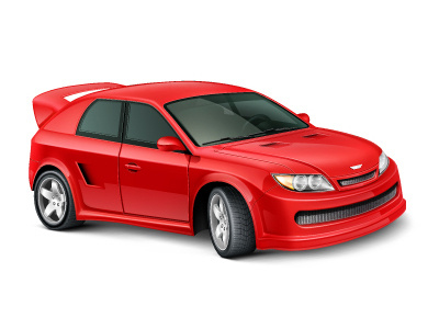 Red Sports Car car illustration realistic red vector