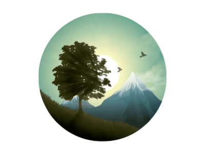Morning Landscape Animation animation birds landscape morning mountains sun vector