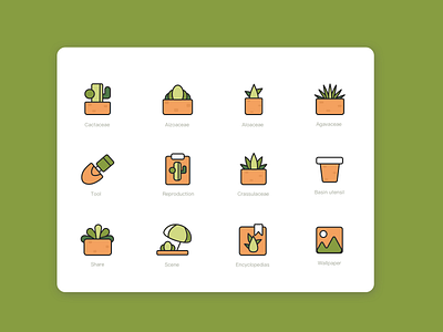 Succulent plants icon design icon
