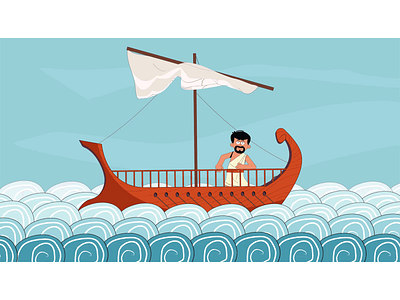 Sailboat 2d animation adobe after effects adobe aftereffects after effect animation c4d gif illustration rigging sea