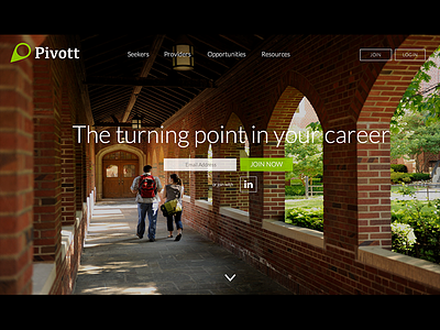 Pivott careers education employment jobs landing page prototype ui ux web application