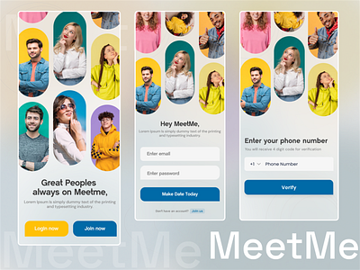 MeetMe The Dating App UI android android app android app design android app development app app purchase app source code design figma flutter illustration logo uiux