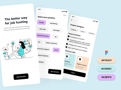 Job Application UI app job ui job job app job app design job application job illustration job listing job logo job ui design listing position source code ui design for job
