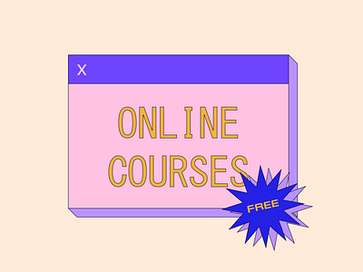 Online courses baner illustration