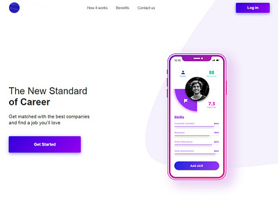 Personal manager design flat landing page minimal ui web website