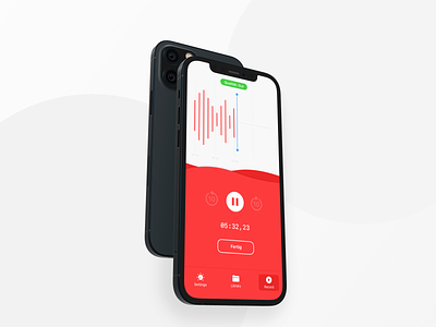 Recording App app clean design interface ios mobile recording red simple ui uiux ux
