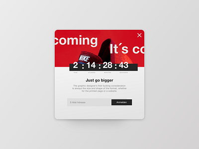 Pop Up Overlay card countdowntimer counter design ecommerce interface mail overlay popup ui ui challenge ux website