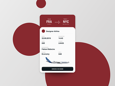 Boarding Pass app boardingpass buisness card design flying frankfurt interface newyork pass ui ux