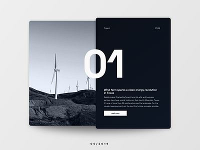 Project Teaser card energy enviroment preview project teaser typography ui uichallenge website