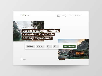 Hotel Booking booking design enviroment forest frankfurt hotel image lake mountain nature typogaphy ui uichallenge vacation website