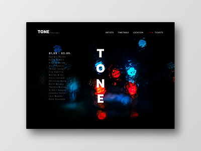 Tone Festival black color design festival frankfurt interface landingpage layout music typography ui uichallenge ux web website