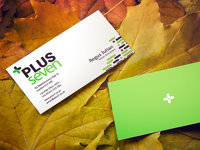 Plus Seven Business Card Design branding businesscard card construction green identity