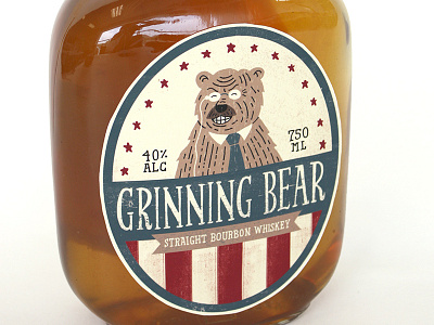 Grinning Bear Whiskey bear packaging patriotic whiskey