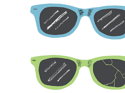 Glasses broken glasses handmade illustration sunglasses