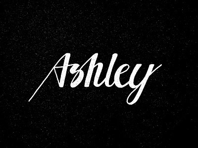 Ashley custom handmade script typography